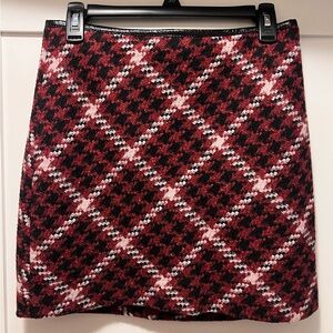 Express Red and Black Plaid Mini Skirt